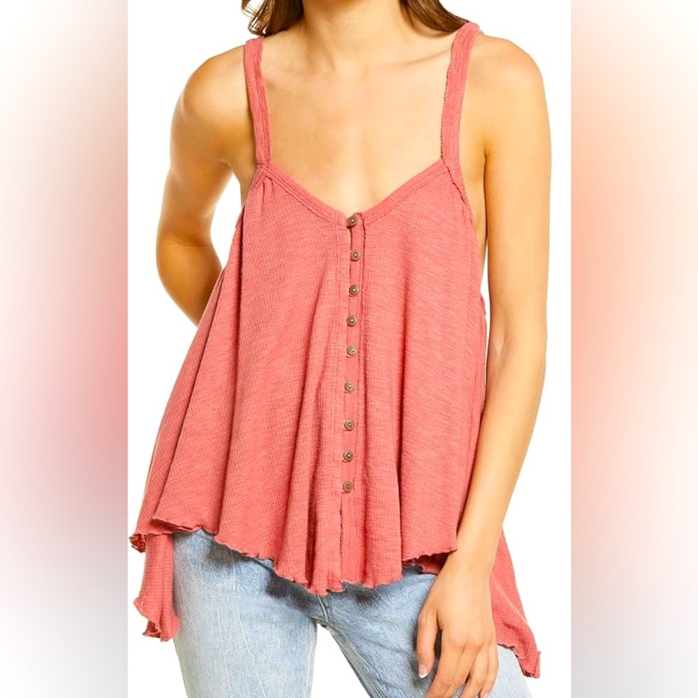 We the Free draped cami with asymmetric hem; pink, size medium; swim cover/beach